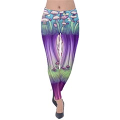 Foresty Mushrooms Velvet Leggings by GardenOfOphir