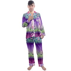 Foresty Mushrooms Men s Long Sleeve Satin Pajamas Set by GardenOfOphir