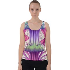 Foresty Mushrooms Velvet Tank Top by GardenOfOphir