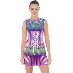 Foresty Mushrooms Lace Up Front Bodycon Dress by GardenOfOphir