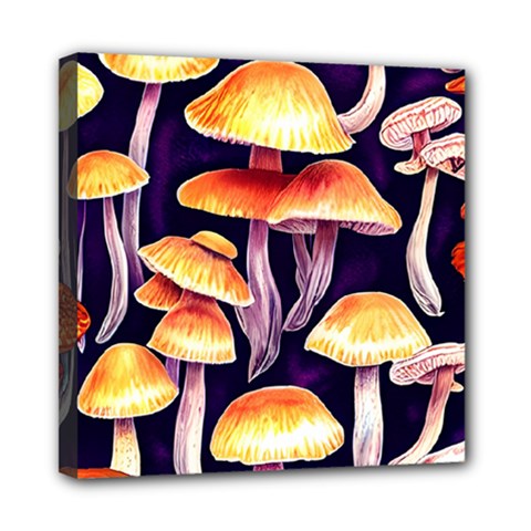 Forestcore Mushroom Mini Canvas 8  X 8  (stretched) by GardenOfOphir