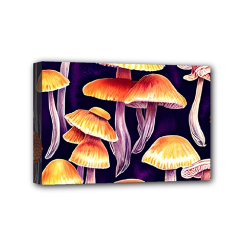 Forestcore Mushroom Mini Canvas 6  X 4  (stretched) by GardenOfOphir