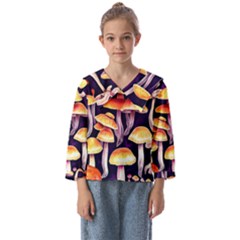 Forestcore Mushroom Kids  Sailor Shirt by GardenOfOphir