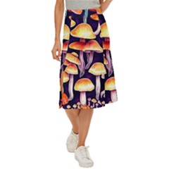 Forestcore Mushroom Midi Panel Skirt by GardenOfOphir