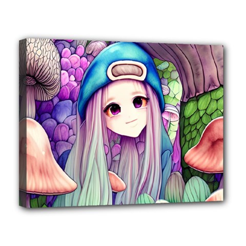 Fantasy Mushrooms Canvas 14  X 11  (stretched)