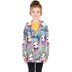 Fantasy Mushrooms Kids  Double Breasted Button Coat by GardenOfOphir