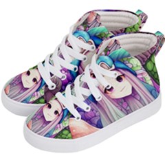 Fantasy Mushrooms Kids  Hi-top Skate Sneakers by GardenOfOphir