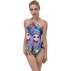 Fantasy Mushrooms Go With The Flow One Piece Swimsuit by GardenOfOphir