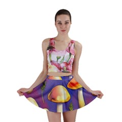 Farmcore Mushrooms Mini Skirt by GardenOfOphir