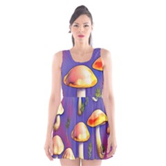 Farmcore Mushrooms Scoop Neck Skater Dress by GardenOfOphir