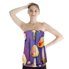 Farmcore Mushrooms Strapless Top by GardenOfOphir