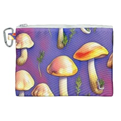 Farmcore Mushrooms Canvas Cosmetic Bag (xl) by GardenOfOphir