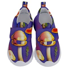 Farmcore Mushrooms Kids  Velcro No Lace Shoes by GardenOfOphir