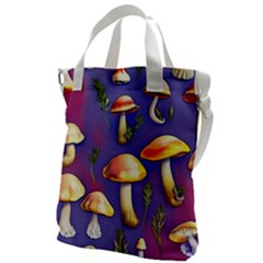 Farmcore Mushrooms Canvas Messenger Bag by GardenOfOphir