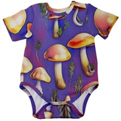 Farmcore Mushrooms Baby Short Sleeve Bodysuit by GardenOfOphir