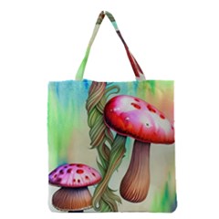 Warm Mushroom Forest Grocery Tote Bag by GardenOfOphir