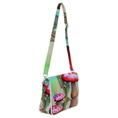 Warm Mushroom Forest Shoulder Bag With Back Zipper by GardenOfOphir