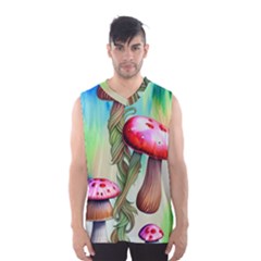 Warm Mushroom Forest Men s Basketball Tank Top by GardenOfOphir