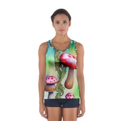 Warm Mushroom Forest Sport Tank Top  by GardenOfOphir