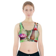 Warm Mushroom Forest Sports Bra With Pocket by GardenOfOphir