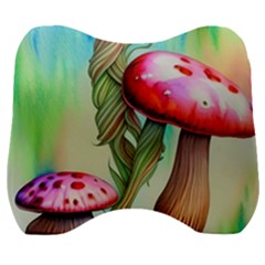 Warm Mushroom Forest Velour Head Support Cushion by GardenOfOphir