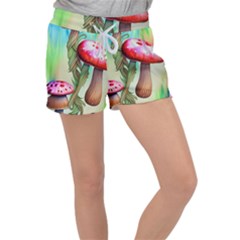 Warm Mushroom Forest Velour Lounge Shorts by GardenOfOphir