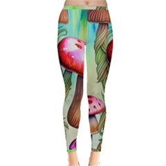 Warm Mushroom Forest Inside Out Leggings by GardenOfOphir