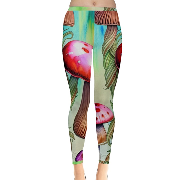 Warm Mushroom Forest Inside Out Leggings