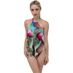 Warm Mushroom Forest Go With The Flow One Piece Swimsuit by GardenOfOphir