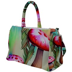 Warm Mushroom Forest Duffel Travel Bag by GardenOfOphir