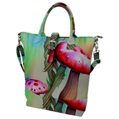 Warm Mushroom Forest Buckle Top Tote Bag by GardenOfOphir