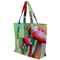 Warm Mushroom Forest Zip Up Canvas Bag by GardenOfOphir