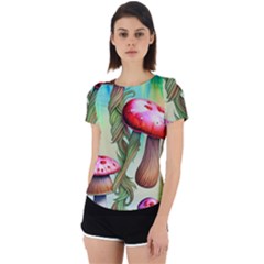 Warm Mushroom Forest Back Cut Out Sport Tee by GardenOfOphir