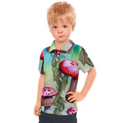 Warm Mushroom Forest Kids  Polo Tee