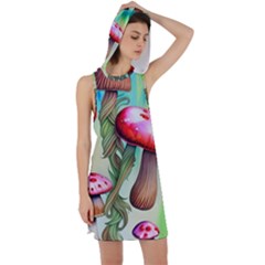 Warm Mushroom Forest Racer Back Hoodie Dress by GardenOfOphir