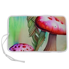 Warm Mushroom Forest Pen Storage Case (l) by GardenOfOphir