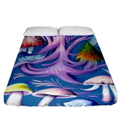 Mushroom Forest Nature Fairy Boho Fitted Sheet (king Size) by GardenOfOphir