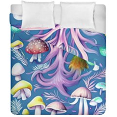 Mushroom Forest Nature Fairy Boho Duvet Cover Double Side (california King Size) by GardenOfOphir