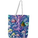 Mushroom Forest Nature Fairy Boho Full Print Rope Handle Tote (Large) View1