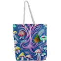 Mushroom Forest Nature Fairy Boho Full Print Rope Handle Tote (Large) View2