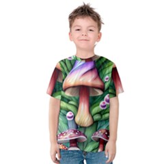 Tiny Mushroom Forest Antique Kids  Cotton Tee