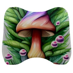 Tiny Mushroom Forest Antique Velour Head Support Cushion by GardenOfOphir