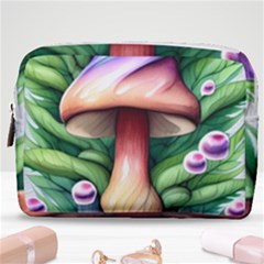 Tiny Mushroom Forest Antique Make Up Pouch (medium) by GardenOfOphir