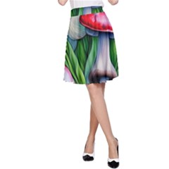 Woods Mushroom Forest Academia Core A-line Skirt by GardenOfOphir