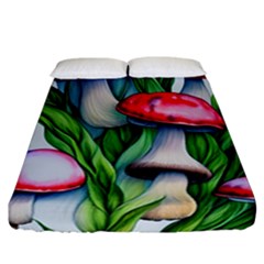 Woods Mushroom Forest Academia Core Fitted Sheet (california King Size) by GardenOfOphir