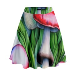 Woods Mushroom Forest Academia Core High Waist Skirt by GardenOfOphir