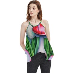 Woods Mushroom Forest Academia Core Flowy Camisole Tank Top by GardenOfOphir