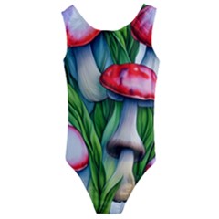 Woods Mushroom Forest Academia Core Kids  Cut-out Back One Piece Swimsuit by GardenOfOphir