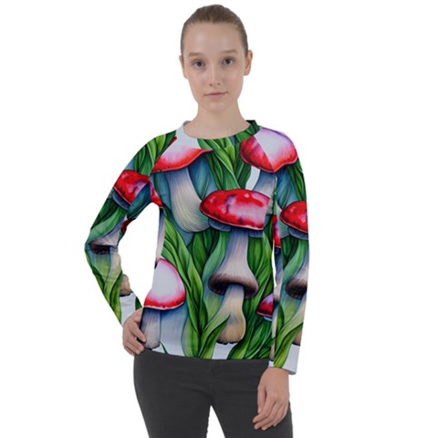 Woods Mushroom Forest Academia Core Women s Long Sleeve Raglan Tee by GardenOfOphir