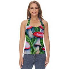 Woods Mushroom Forest Academia Core Basic Halter Top by GardenOfOphir